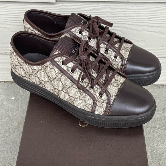 Gucci GG Supreme Tan Brown Sneakers, Like New 🔥 - Picture 4 of 11